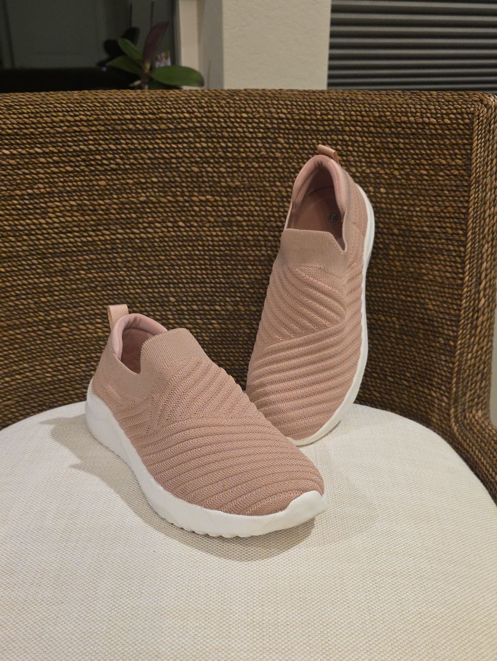 Slip-On Knit Sneakers — Blush Pink Women’s Casual Shoes